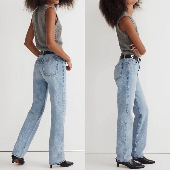 Madewell Petite '90s Straight Jean Womens 26P Blue Mercer Wash READ High Rise - Picture 12 of 16